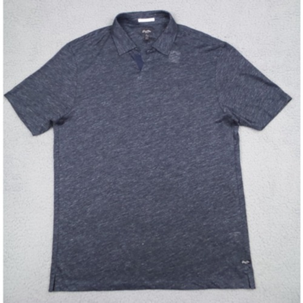 Good Man Brand Shirt Mens Size Medium Indigo Heather Polo Short Sleeve NWT